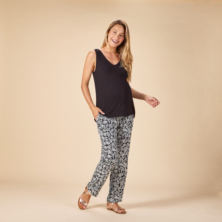 Camiseta sin mangas de punto para mujer 