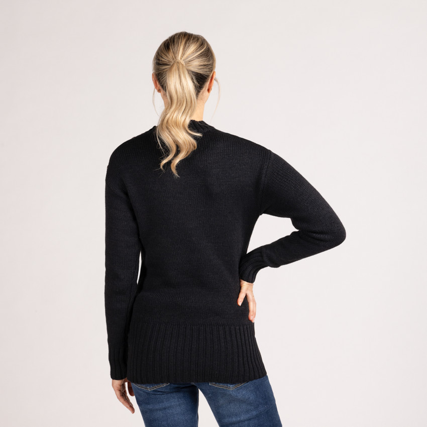Jersey liso de punto con botones joya para mujer 