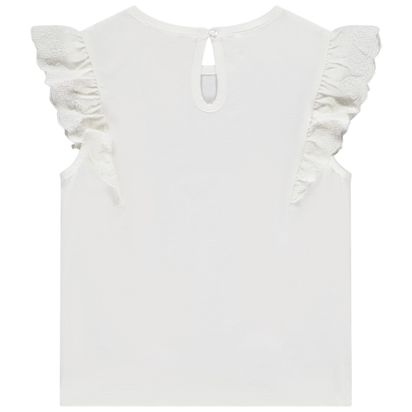 Camiseta de manga corta bordada con print pailleté para bebé niña 