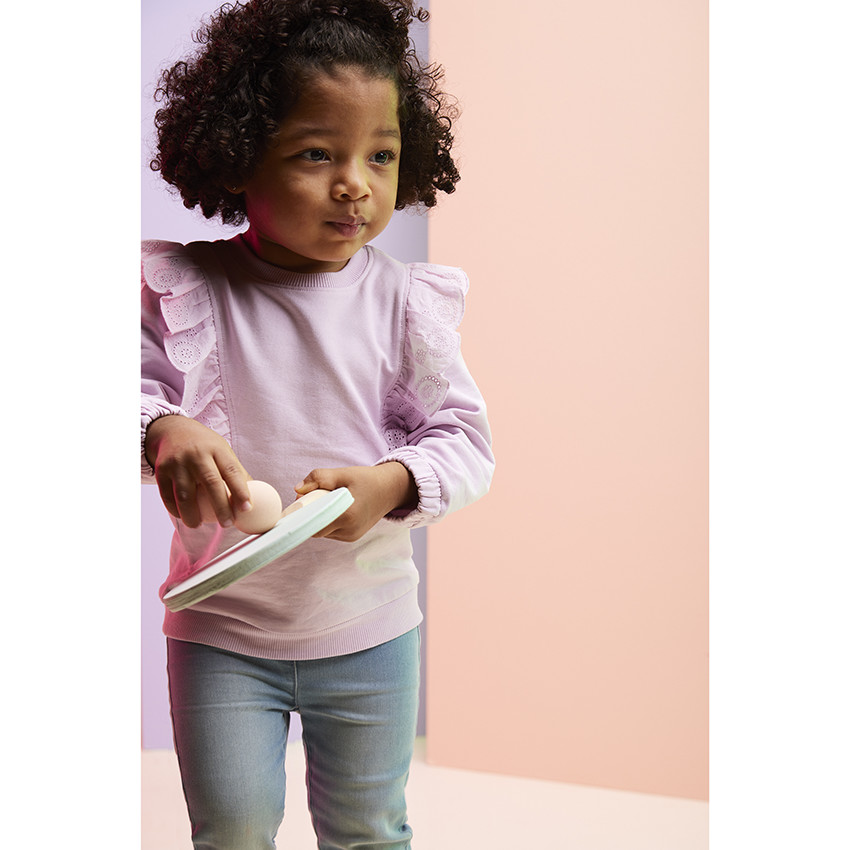 Sudadera de felpa con detalles de volantes para bebé niña 