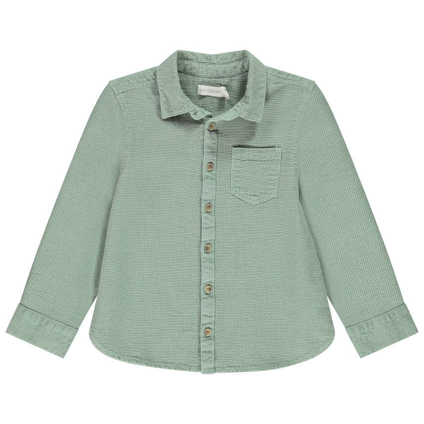 Camisa manga larga nido de abeja niño 