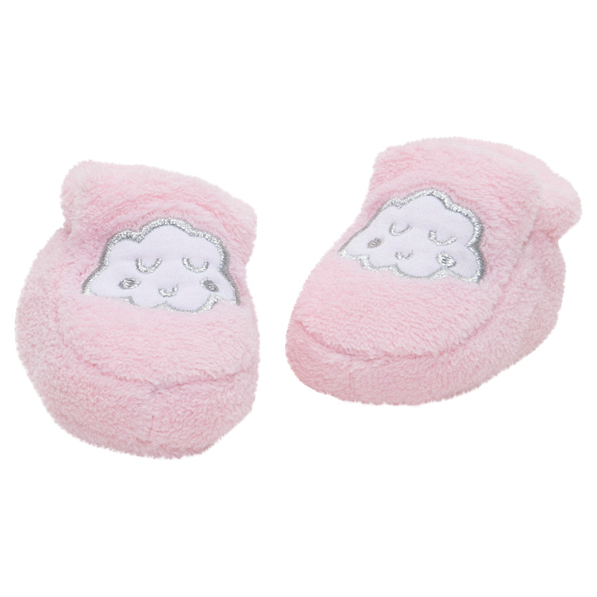 Pantuflas de sherpa con nube bordada en hilo plateado 