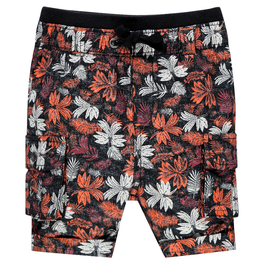 Bermuda con estampado cintura elástica con bolsillos 