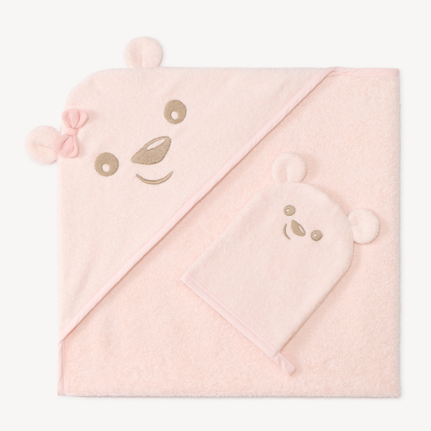 Conjunto de baño de capa + guante de oso para niña bebé 