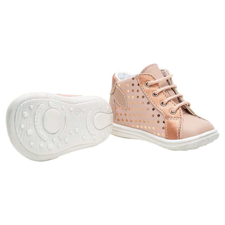 Botas de piel con cordones y lunares brillantes estampados 