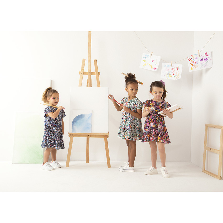 Vestido manga corta estampado floral 