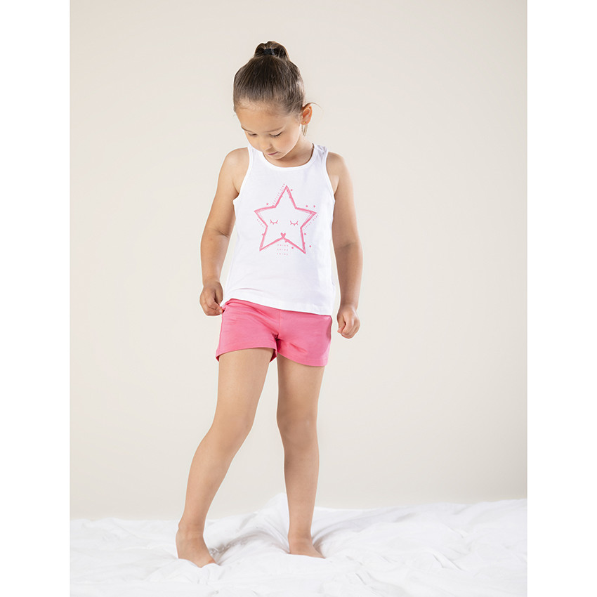 Pijama corto estampado de estrellas y short rosa  Additional Pijama corto estampado de estrellas y short rosa