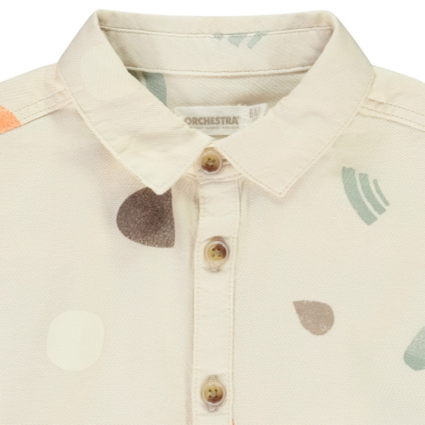 Camisa de manga larga de tela con estampado arty niño 