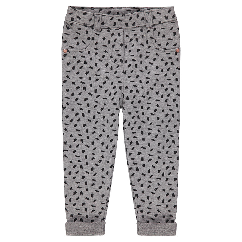 Jeggings con estampado all over con remaches y forma de corazón 