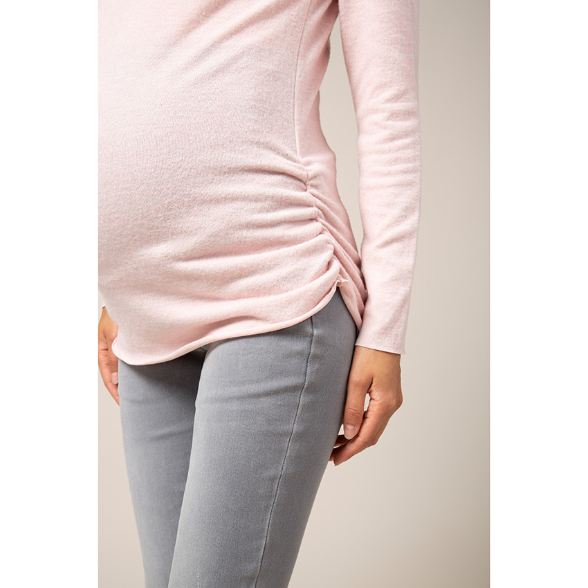 Jersey premamá de punto fino de color rosa palo  