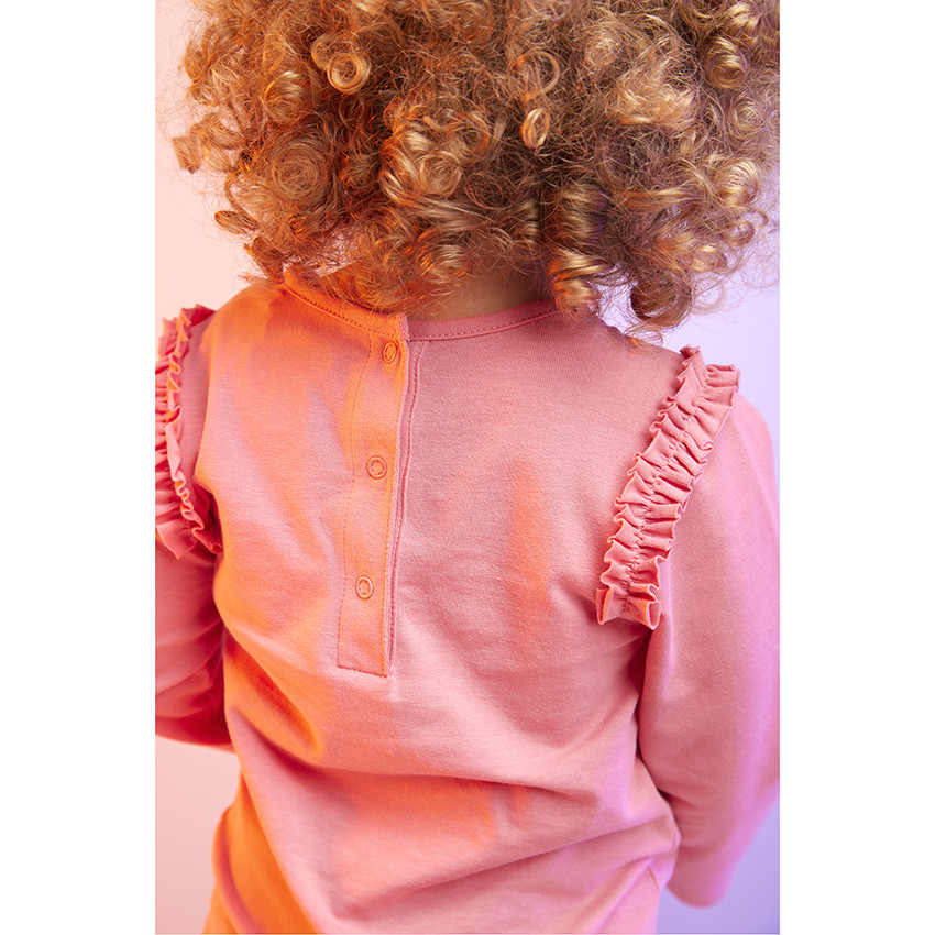 T-shirt manches longues à ruché print pailleté pour bébé fille 