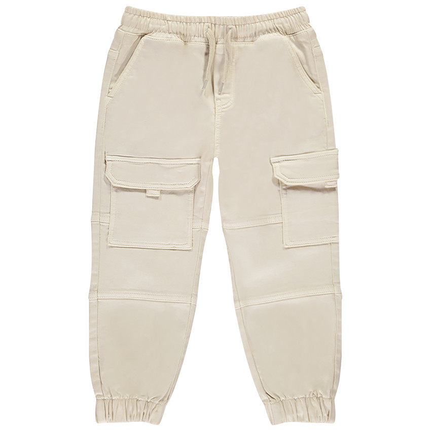 Pantalón cargo liso con efecto denim para niño 