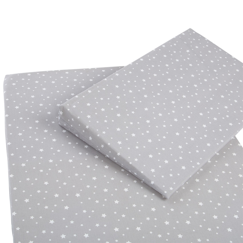 Colchón Star 60x120 cm con cuña antirreflujo - Gris con estampado de estrellas  Additional Colchón Star 60x120 cm con cuña antirreflujo - Gris con estampado de estrellas