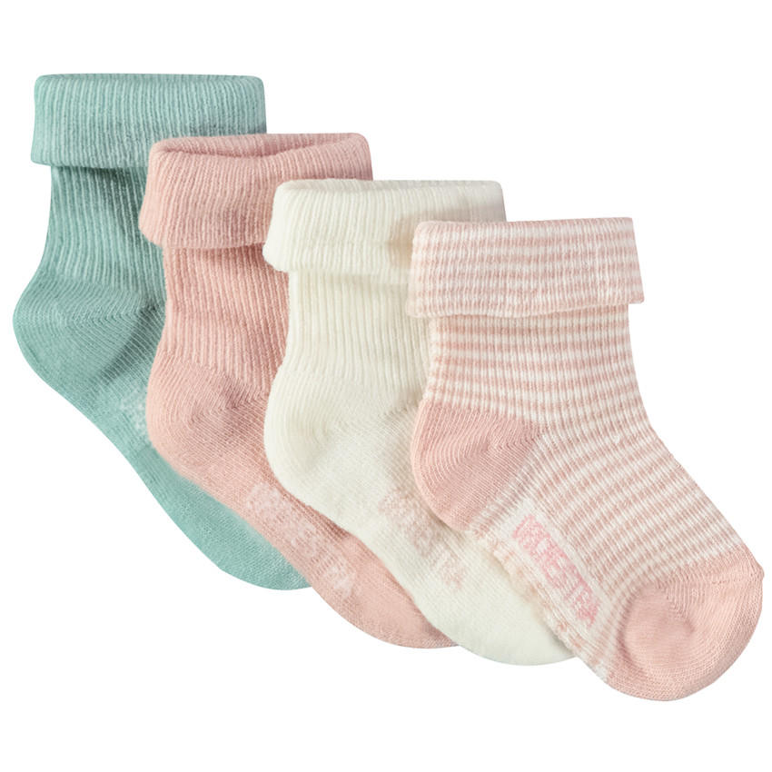 Lote de 4 pares de calcetines para niña bebé 