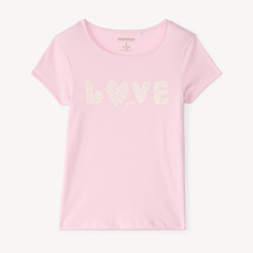 Camiseta de manga corta estampada para niña 