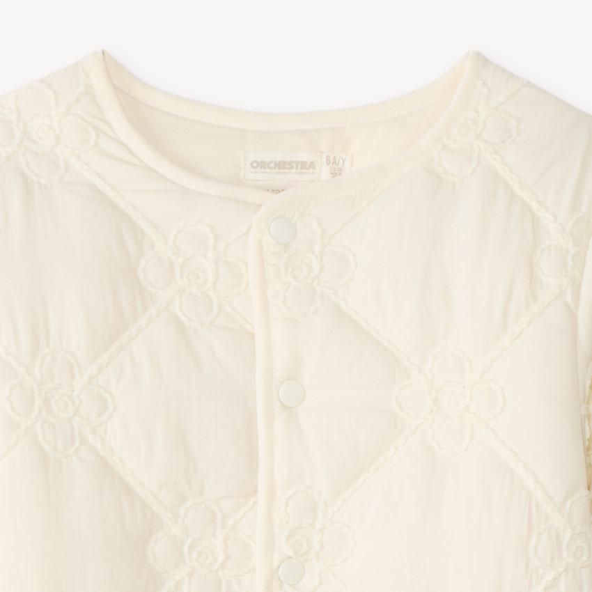 Chaqueta acolchada para niña con estampado de flores 