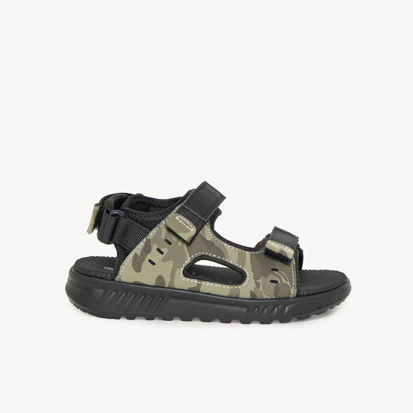 Sandalias de doble velcro con estampado de camuflaje para niño 