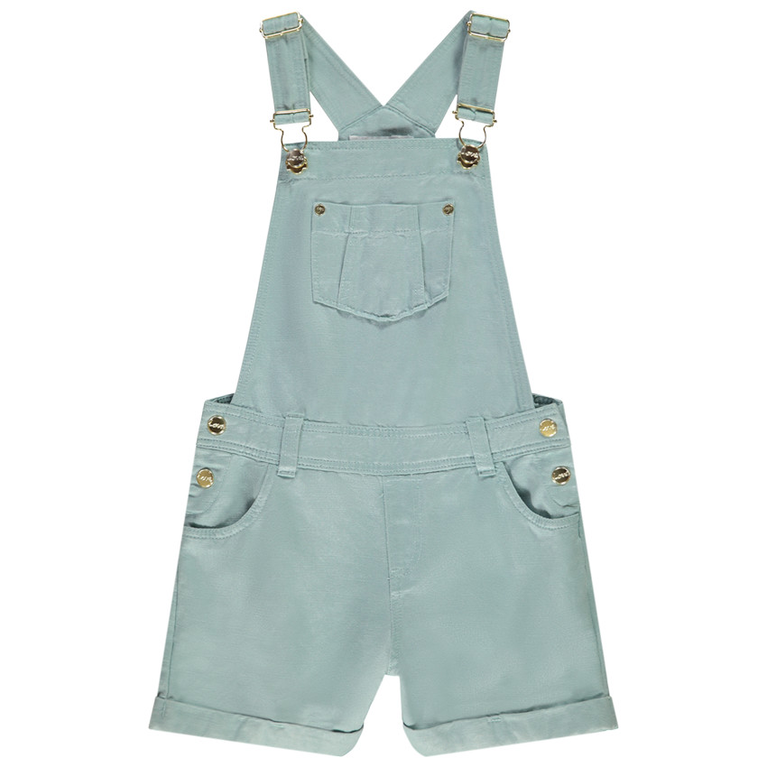 Salopette corta lisa de lyocell para niña 