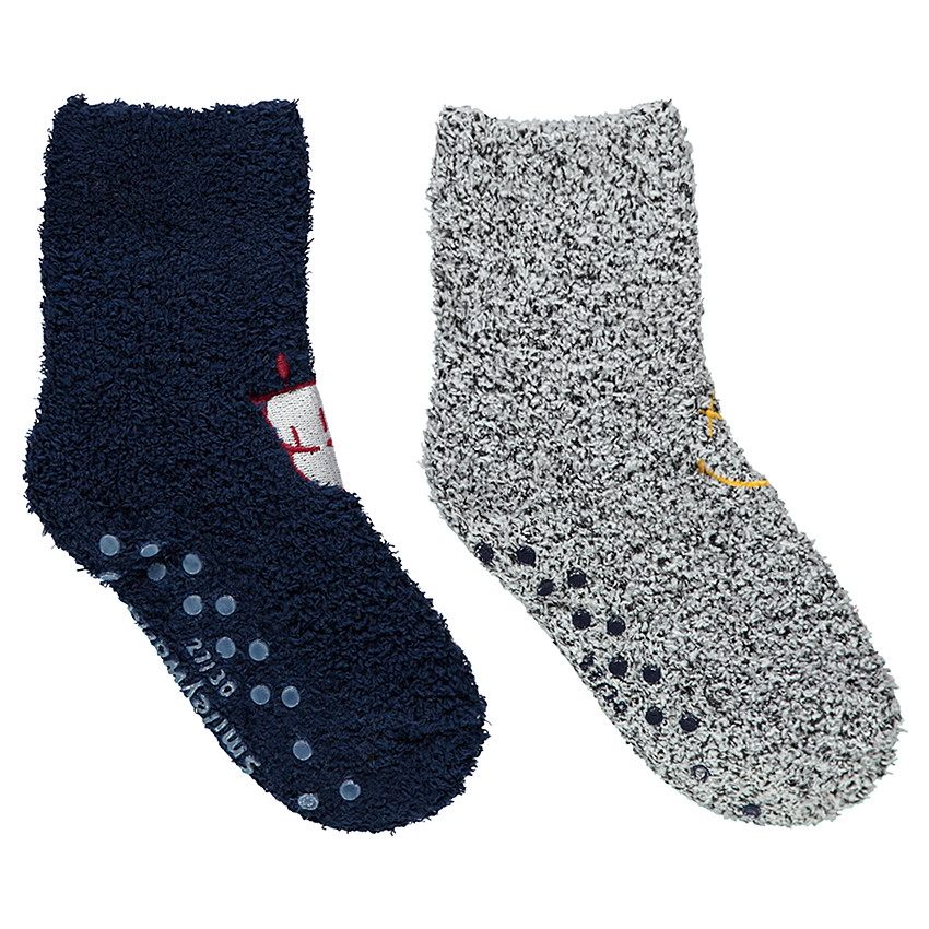 Juego de 2 pares de calcetines con motivos bordados ©Smiley  