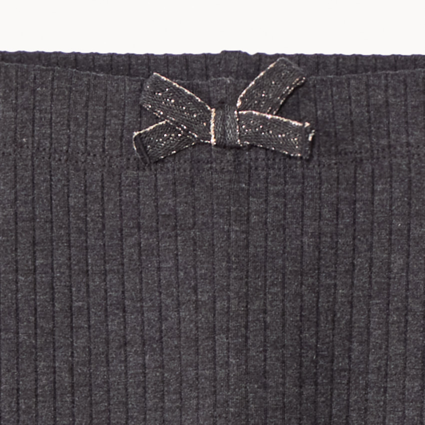 Legging acanalado con lazo decorativo para niña 