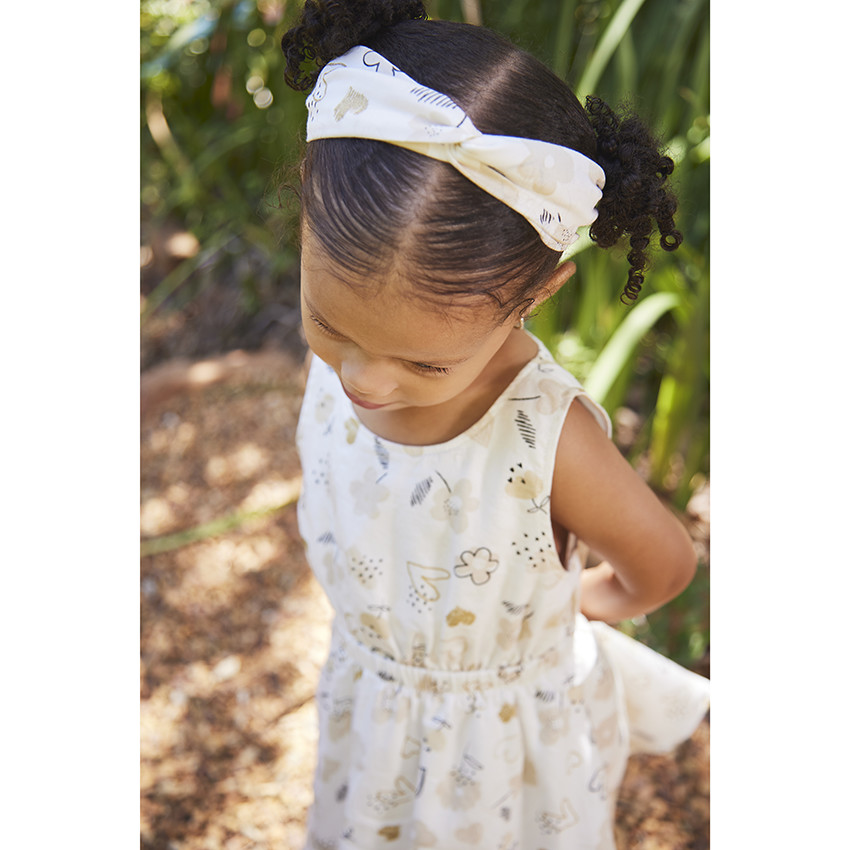Banda de algodón con estampado fantasía para bebé niña 