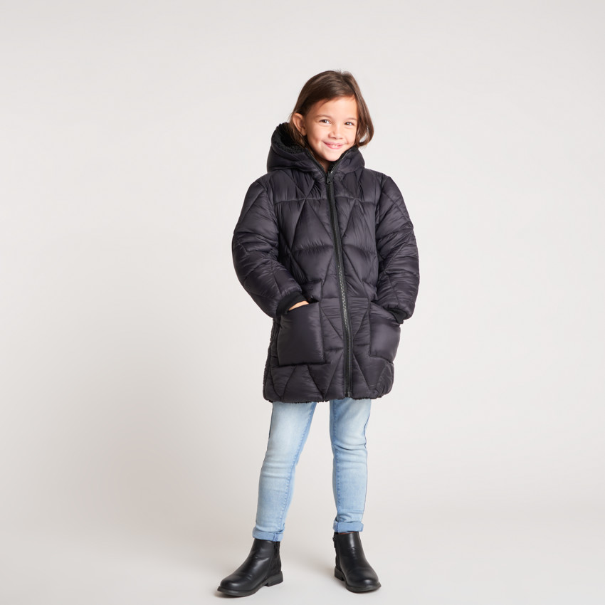 Anorak reversible sherpa y acolchado triangular niña 