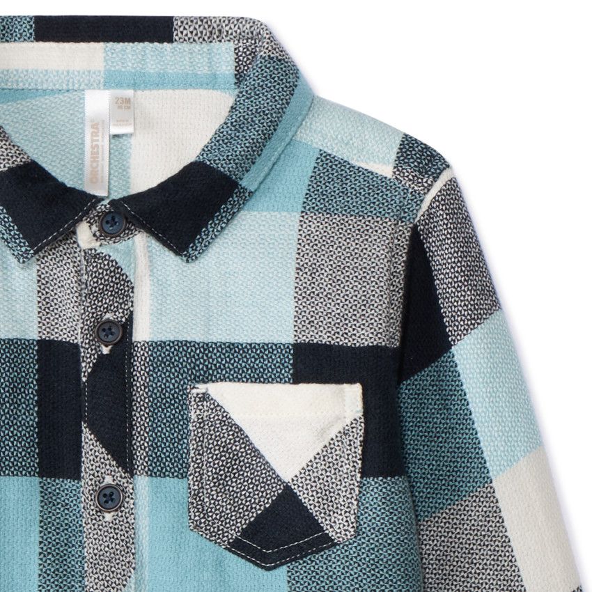 Camisa de manga larga a cuadros para bebé niño 