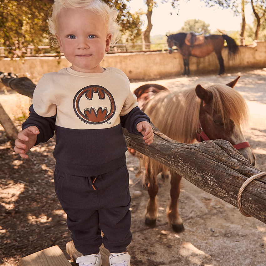 Conjunto de sudadera Batman Warner y pantalones de chándal para bebé niño 