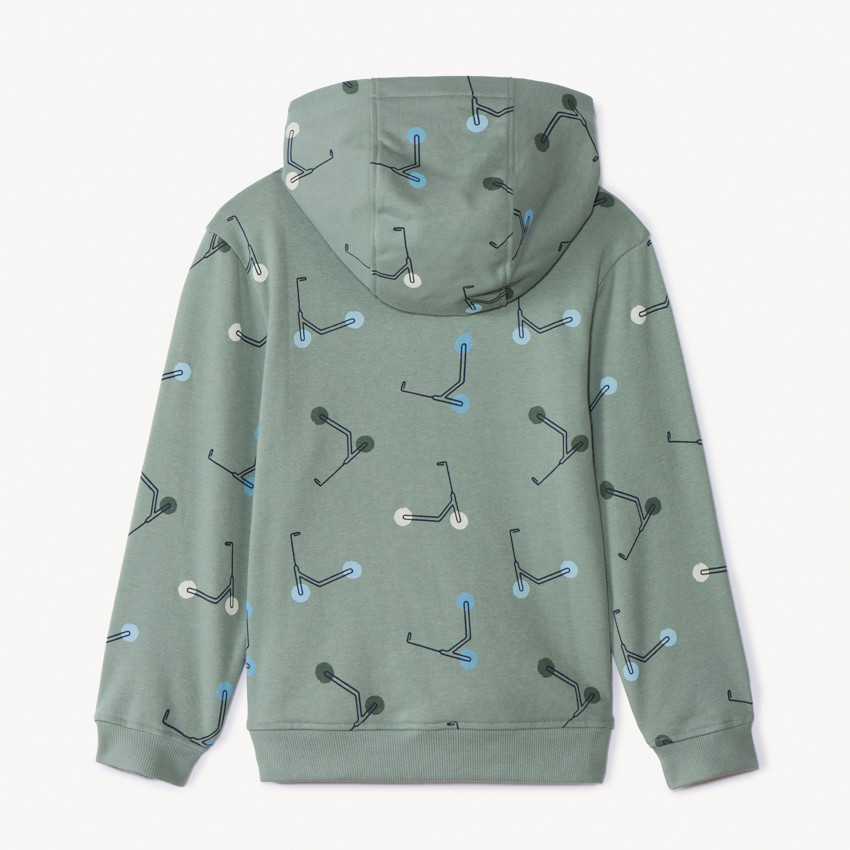 Sudadera de felpa con capucha y estampado de patinetes para niño 