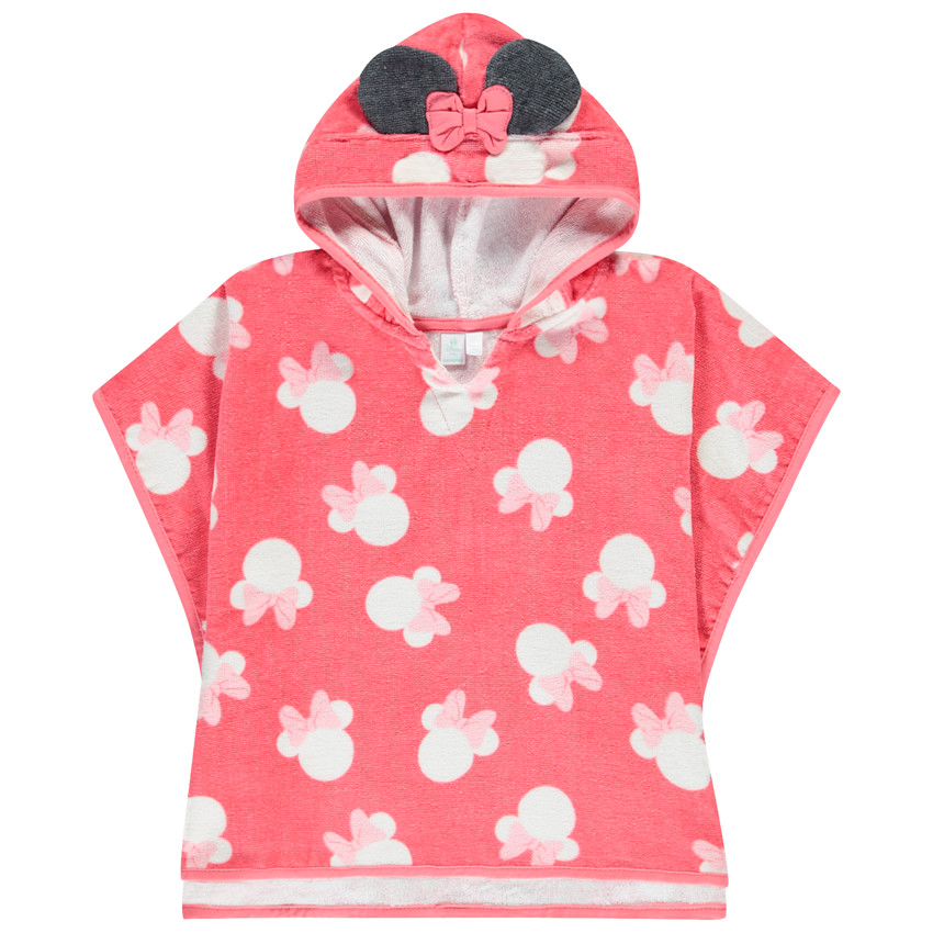 Poncho de baño divertido con estampado de Minnie Disney para bebé niña 