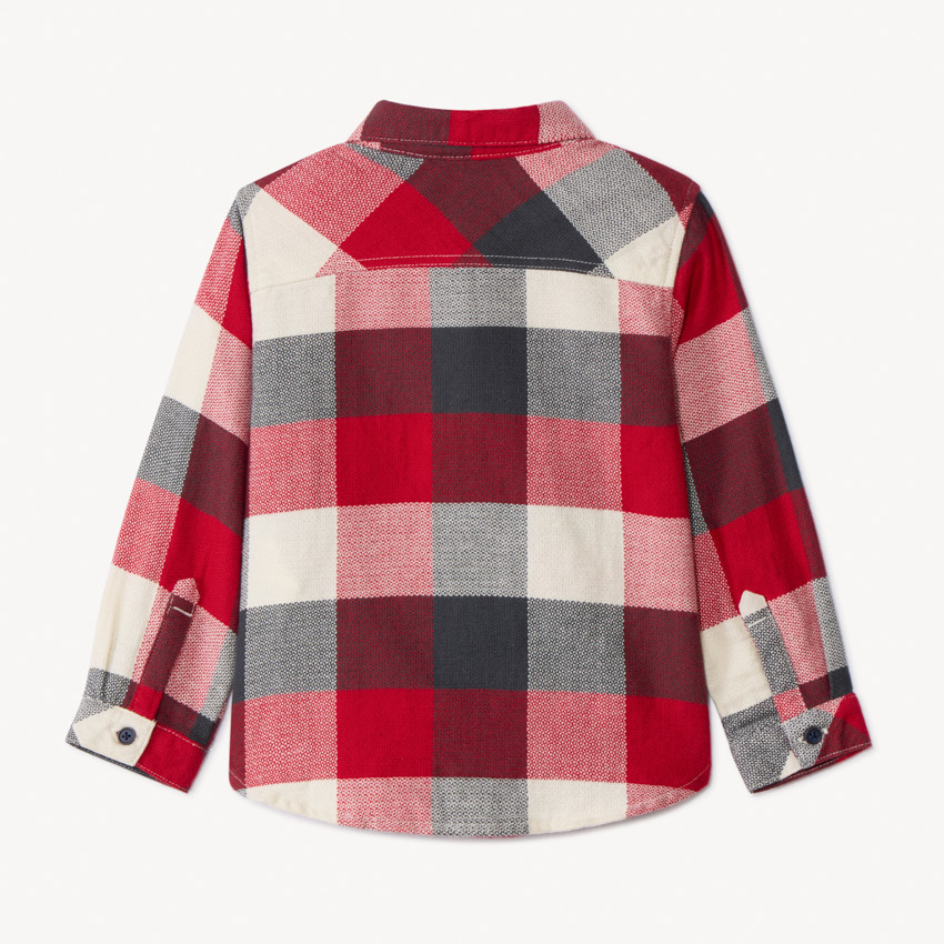 Camisa de manga larga a cuadros para bebé niño 