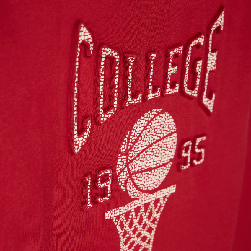 T-shirt manches longues print basket en relief pour garçon 