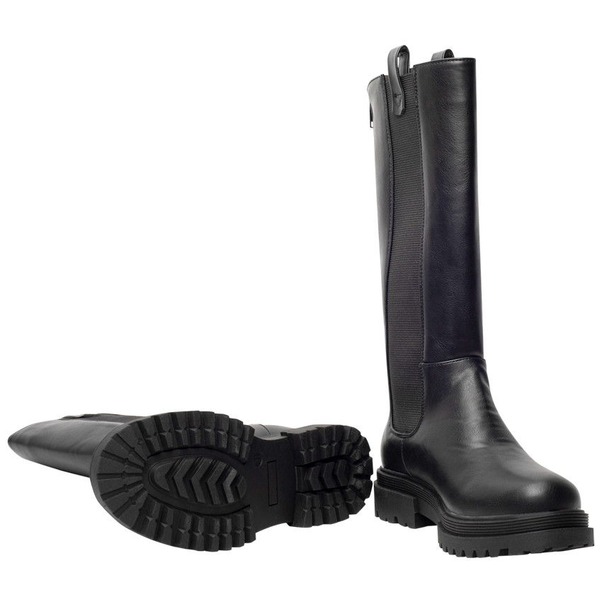 Botines negros de poliuretano con suela chunky para niña 