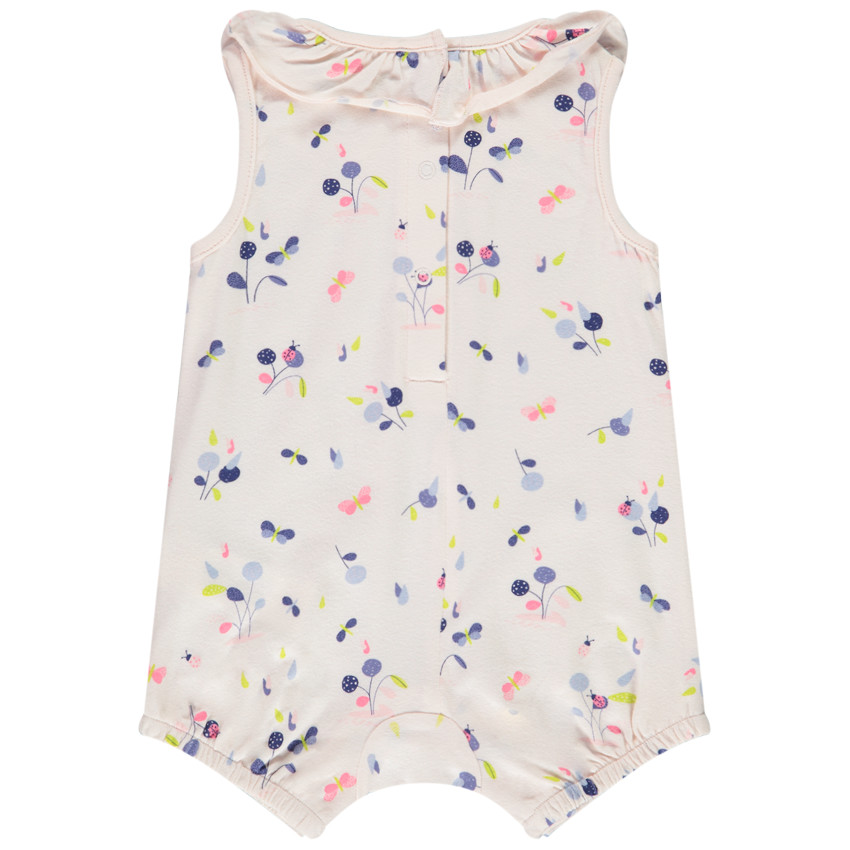 Mono corto de jersey con estampado floral para niña bebé 