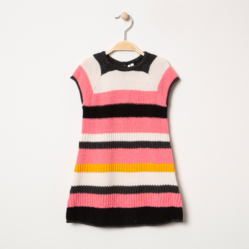 Robe en tricot à larges bandes contrastées  Additional Robe en tricot à larges bandes contrastées
