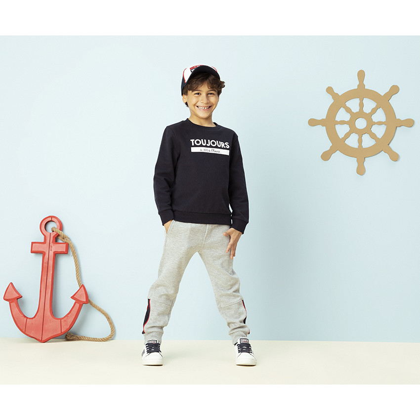 Pantalón jogging felpa bandas contraste 