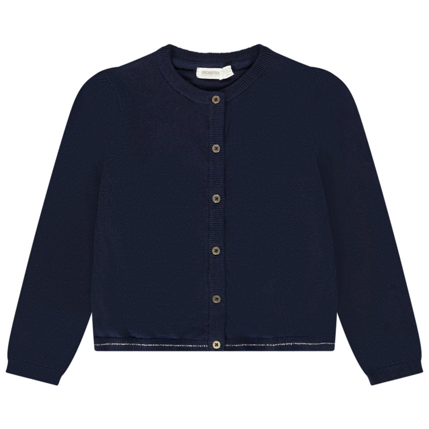 Gilet de punto liso y lurex para niña 