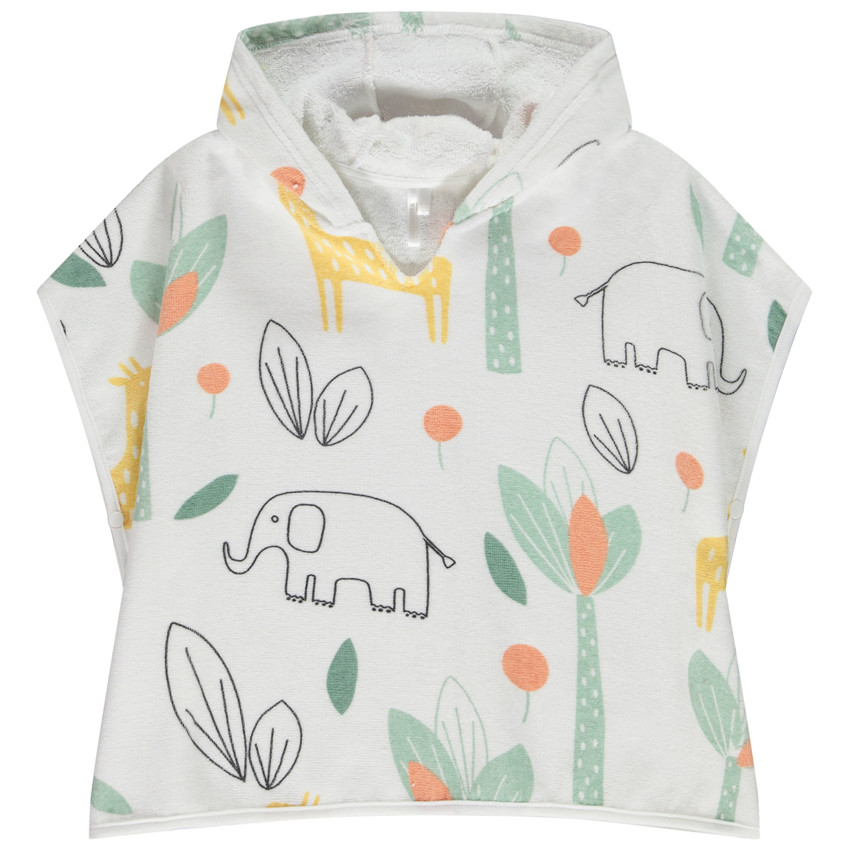 Capa de baño con capucha de rizo estampado jungle para bebé niño 