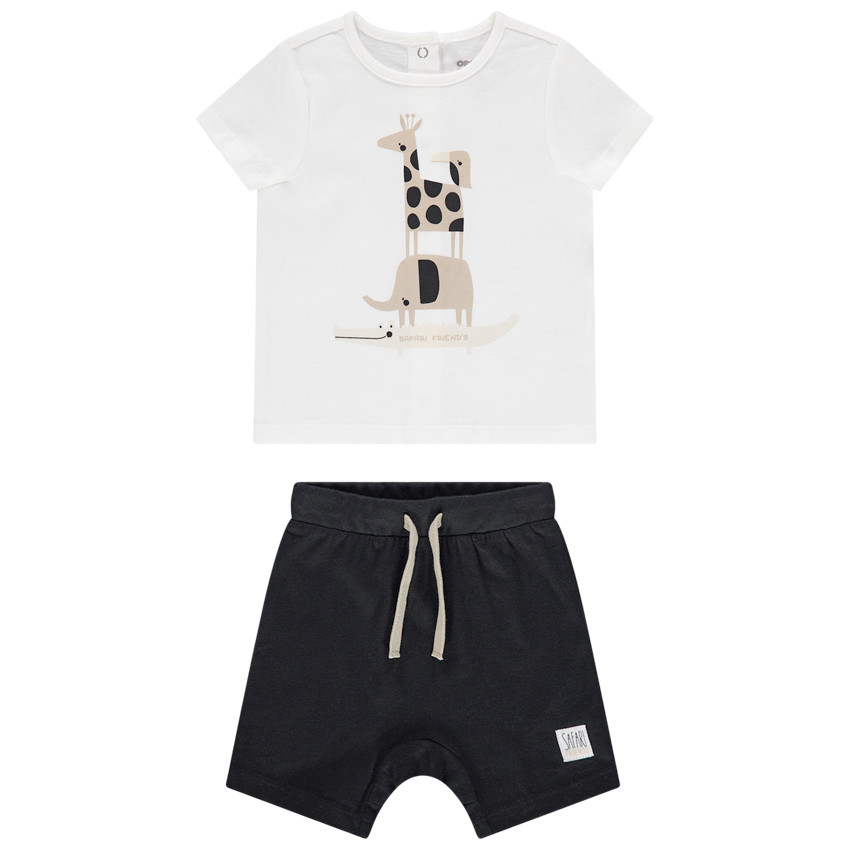 Conjunto de algodón ecológico con camiseta con estampado de animales y pantalón corto  Additional Conjunto de algodón ecológico con camiseta con estampado de animales y pantalón corto