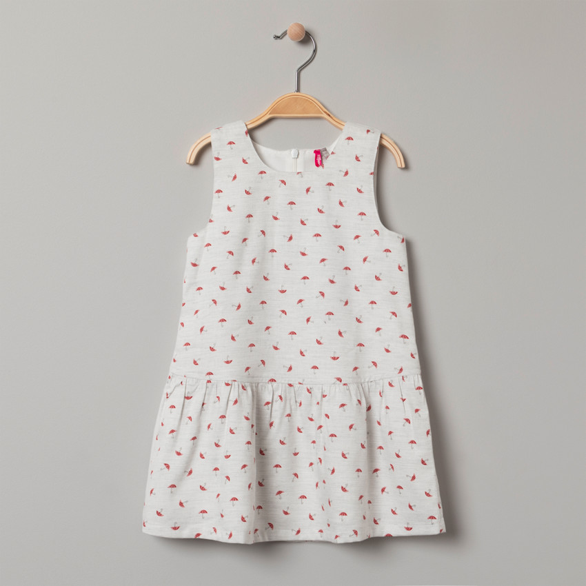 Vestido de manga corta estampado de paraguas "all-over" 