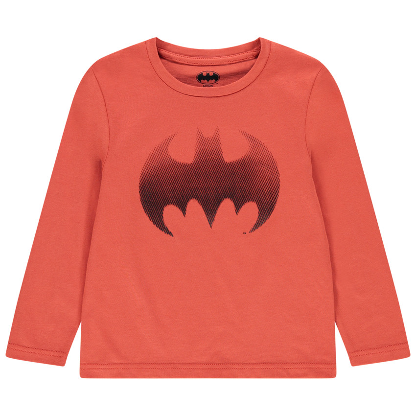 Camiseta de manga larga naranja estampada Batman 