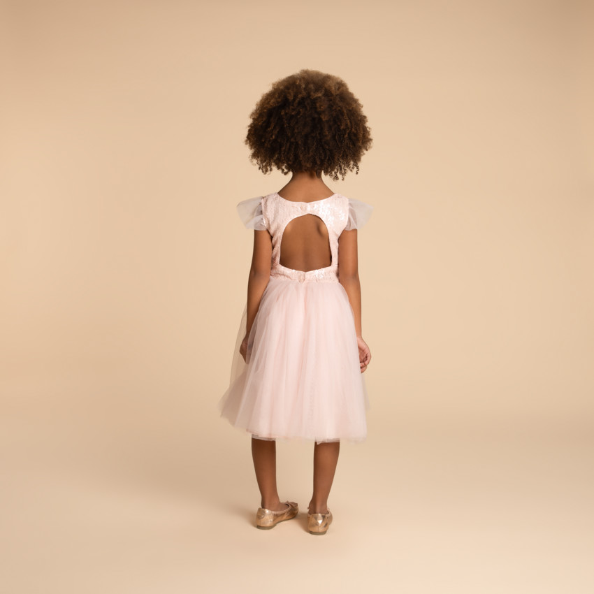 Vestido de manga corta de tul y lentejuelas para niña  Additional Vestido de manga corta de tul y lentejuelas para niña