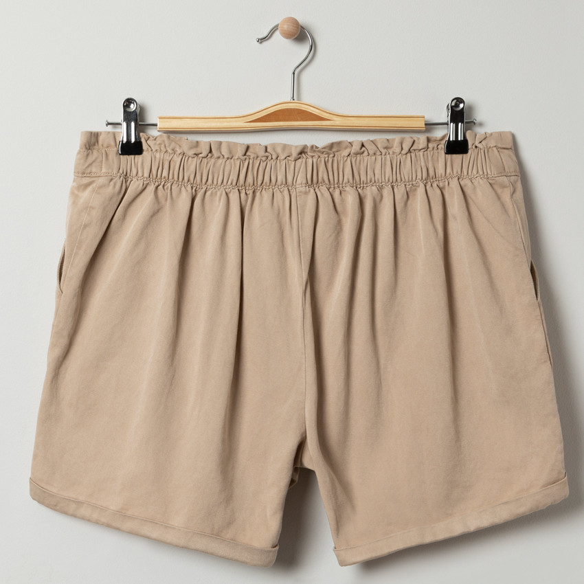 Short de embarazo de tela ligera de tiro bajo 