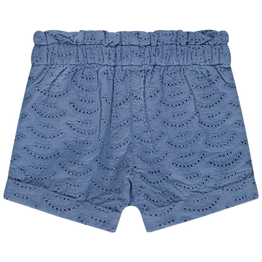Short de brodería inglesa con lazo decorativo para bebé niña 