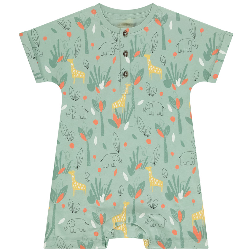Combinaison corta de manga corta estampada jungle para bebé niño 