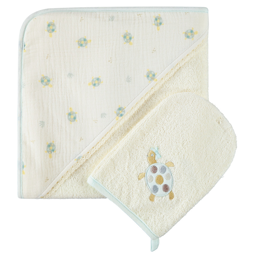 Set de baño de 2 piezas con motivo de tortugas para niña. 