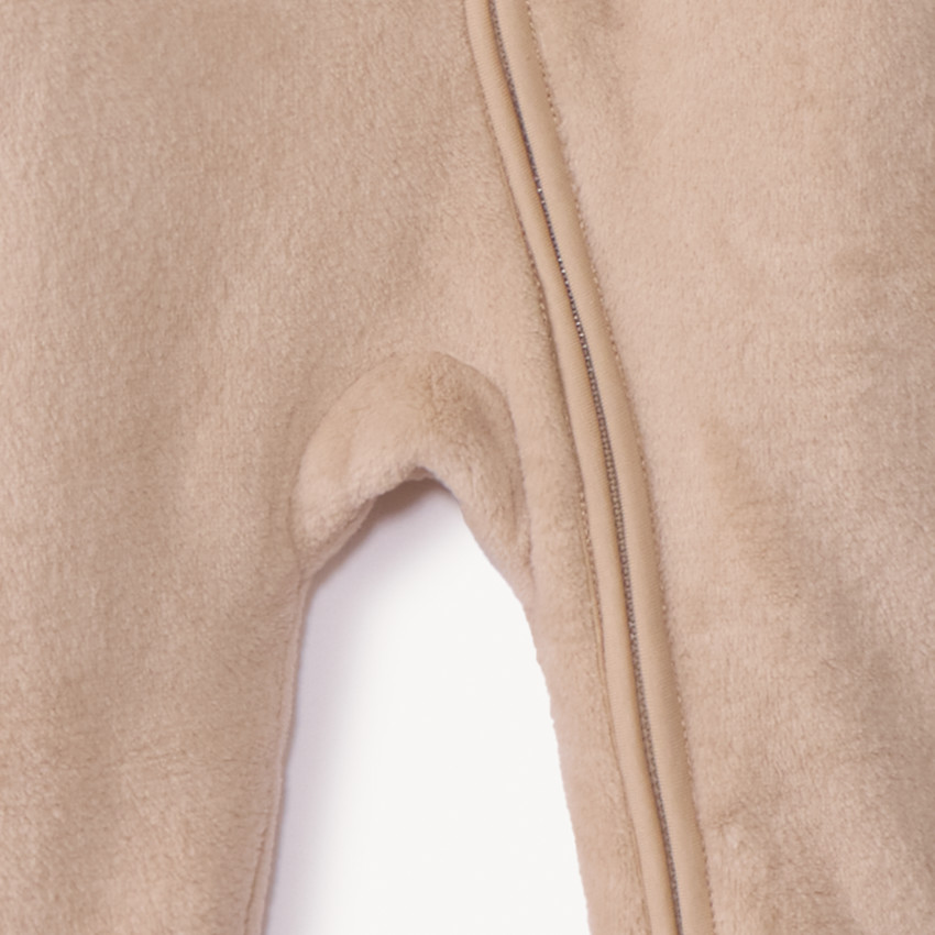 Pelele piloto de sherpa liso con capucha de oso para bebé niño 