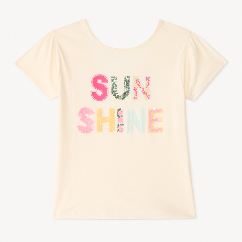 T-shirt manches courtes à sequins pour fille 