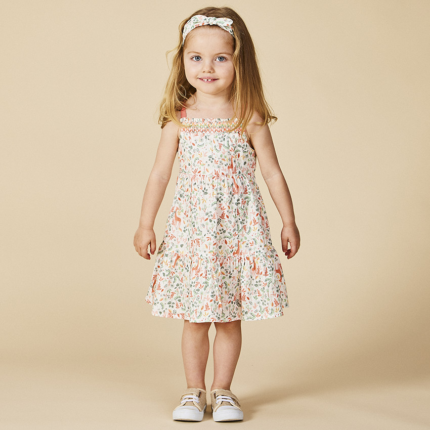 Conjunto vestido + diadema estampado vegetal para bebé niña  Additional Conjunto vestido + diadema estampado vegetal para bebé niña