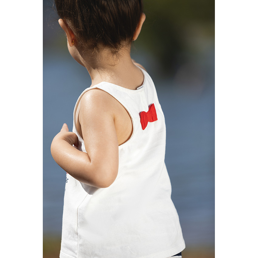 Conjunto de playa tirantes + short de felpa para bebé niña 